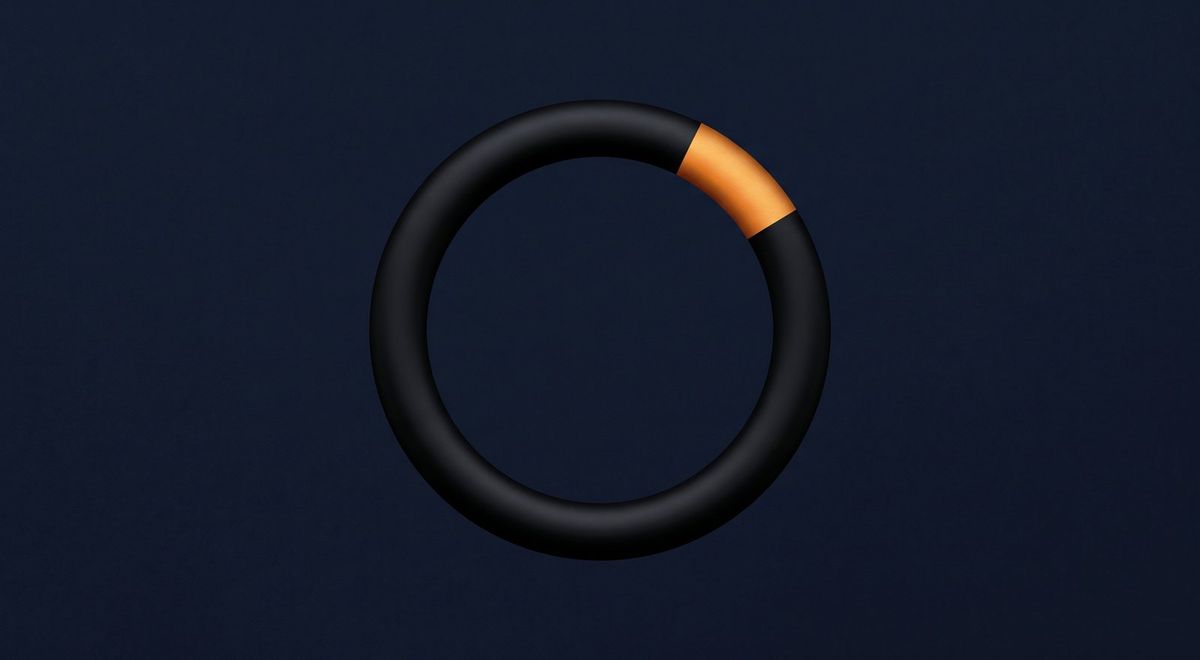 A closed circular arrow with no beginning and no exit, one segment marked in amber where the cycle begins.