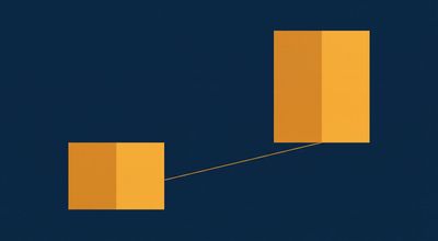 Two revenue blocks side by side, the right one both taller and wider, showing growth in order count and order value at once.